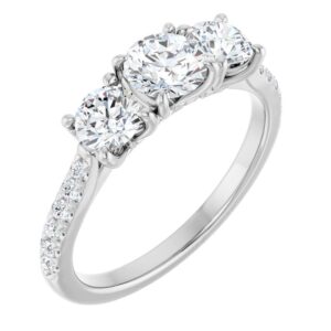 Three-Stone Engagement Ring or Band  with style 123447