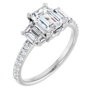Three-Stone Engagement Ring or Band       with style 123584