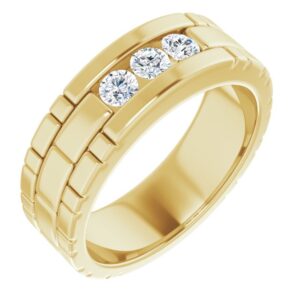 Three-Stone Band with style 123522