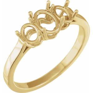 Three-Stone Engagement Ring or Band with style 121684